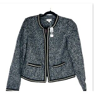 Charming Charlie Womens Medium Black Gold Blazer Suit Jacket Dressy Casual NWT